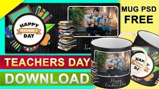 Teachers day Mug PSD Templates FREE Download By Somnath Photography