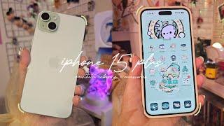 🫧iPhone 15 plus aesthetic unboxing + accessories  genshin & honkai star rail