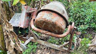 Complete Restoration Of Old Concrete Mixer  Restore And Reuse Old And Very Rusty Concrete Mixers