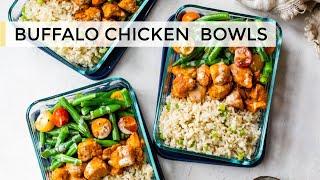 BUFFALO CHICKEN BURRITO BOWLS  easy meal prep recipe