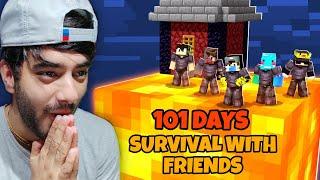 SURVIVING 101 DAYS ON ONE LAVA BLOCK MINECRAFT WITH FRIENDS