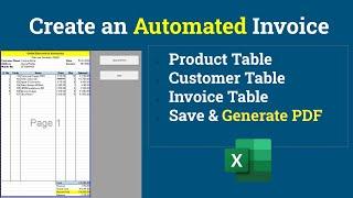 Create automated invoice in Excel and generate invoice PDF  2024