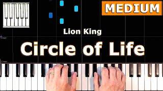  Circle of Life - Lion King - MEDIUM Piano Tutorial