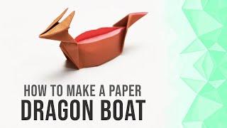 How to Make a Paper Dragon Boat  DIY Easy Origami For Kids  Rectangle Papercraft 簡単折り紙 Paper Craft