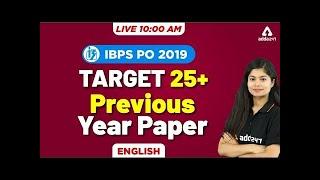 IBPS PO 2019  English  Previous Year Question Paper Solution