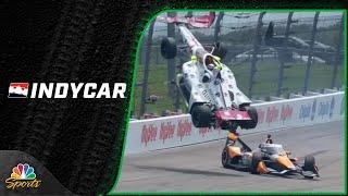 Sting Ray Robb goes airborne as scary crash ends IndyCar Hy-Vee One Step 250  Motorsports on NBC
