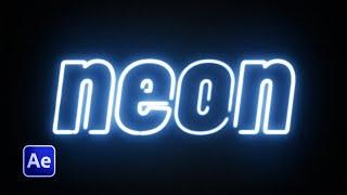 Neon Text Effect in After Effects No Plugins  After Effects Tutorial