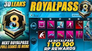 A8 Royal Pass 1 تا 100 RP 3D Leaks اینجاست  پوسته تفنگ و وسیله نقلیه قابل ارتقا رایگان  PUBGM