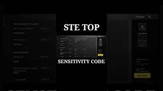 STE TOP SENSITIVITY CODE STE TOP SENSITIVITY SETTINGS CONTROL ZONE