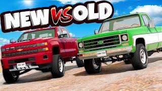 NEW vs OLD FORD & CHEVY Trucks Race & Crash in BeamNG Drive Mods