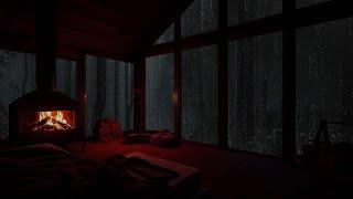 Attic with Fireplace and Forest Rain – Natural Rain Sounds for Deep Relaxation and Sleep