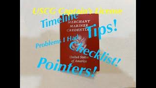USCG OUPVMaster Captains License Checklist Helpful Tips Timeline Pitfalls I had and more.