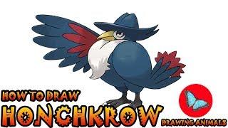 How To Draw Honchkrow Pokemon  Coloring and Drawing For Kids