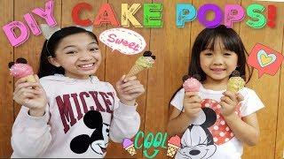 ICE CREAM CONE CAKE POPS with KAYCEE & RACHEL