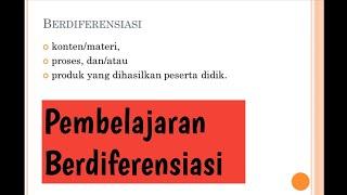 Apa itu pembelajaran Berdiferensiasi???