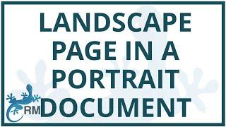 How to insert a landscape page in a portrait document in Word 2016