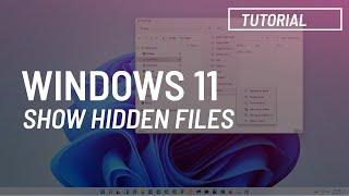 Windows 11 Show hidden files in File Explorer