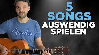 Spiele 5 Songs die einfach zu merken sind - Gitarre lernen für Anfänger