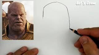 ASMR DRAWING THANOS from avengers marvel