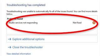 How To Fix Audio Services Not Responding Windows 10