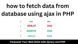 how to fetch data from database using ajax in php