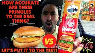 Pringles Wendys Spicy Chicken vs an actual Wendys Spicy Chicken Sandwich