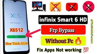 infinix Smart 6 HD Frp Bypass Without Pc   infinix X6512 Google Account Unlock Without Pc 