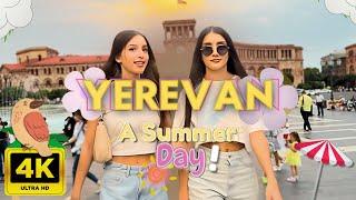 Walking Tour in Yerevan Armenia  - A Summer Day - August 2024 - 4K 60FPS