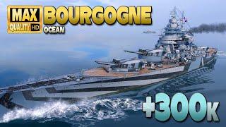 Battleship Bourgogne +300k on map Ocean - World of Warships