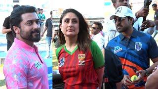 Ram Charan Kareena Kapoor Suriya and Saif Ali Khan Visuals @ ISPL Cricket Match