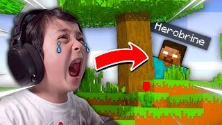 Minecraft But I Made My Little Brother CRY **HILARIOUS**