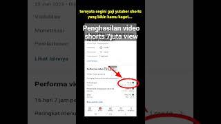penghasilan video shorts 7 juta view  gaji youtuber shorts