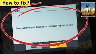 How to Fix server did not respond Problem in Pubg Mobile  server did not respond pubg mobile