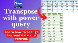 Transpose using power query  How to convert horizontal data vertically  pasting data vertically