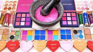 Satisfying Video How To Make Rainbow Slime Mixing Glitter Eyeshadow Beads Makeup Cosmetics GoGo ASMR