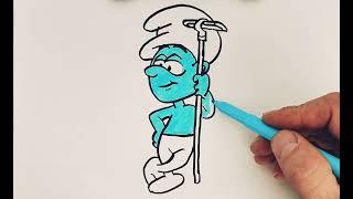 Şirinler - Bahçıvan Şirin Çizimi - The Smurfs