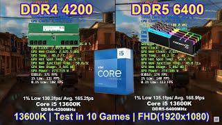 Core i5 13600K  DDR5-6400MHz vs DDR4-4200MHz  RTX 3090 Ti 24GB  FHD1920x1080