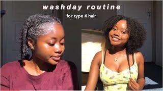 washday routine start to finish  type 4 natural hair