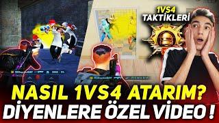 EN İYİ 1vs4 TAKTİKLERİ BU VİDEODA 1vs4 KASARAK NASIL FATİH OLDUM?  PUBG MOBİLE GAMEPLAY