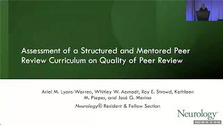 Assessment of a Structured and Mentored Peer Review Curriculum on Quality of Peer Review