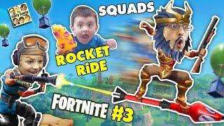 FORTNITE #3 FGTEEV Down with the Pew SQUAD + Funny Moments Traps Rocket Ride Battle Royal Dances