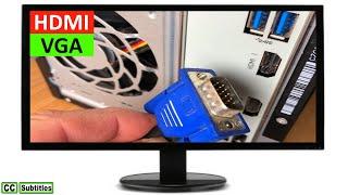 How to connect HDMI PC to a VGA Monitor using 1080P HDMI to VGA Converter