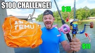 TEMU app $100 Budget Fishing Challenge