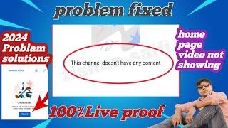 create content on any device problem solved 2024 YouTube   new Home page video not showing#ManojDev