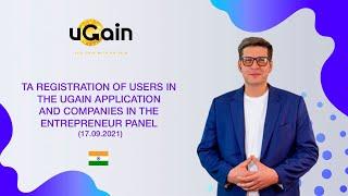 TA Registration of users in the uGain application and companies in the entrepreneur panel 17.09