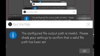 fix obs studio Bad file path HD