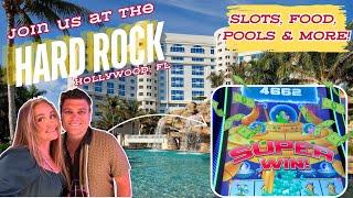 Gambling Eating & Exploring The HARD ROCK Hotel and Casino in Hollywood  TONS of Food & Slot Wins