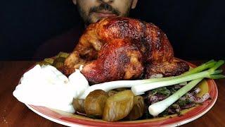 موكبانغ دجاجة كامله ، دجاج محمر ASMR eating whole chicken