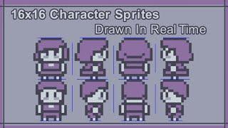 16x16 Character Sprites Drawn In Real Time - Pixel Art Tutorial And Process