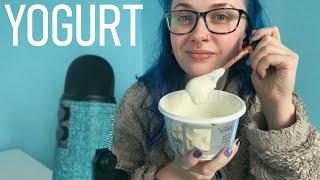 ASMR Eating Honey Greek Yogurt Creamy Eating Sounds 